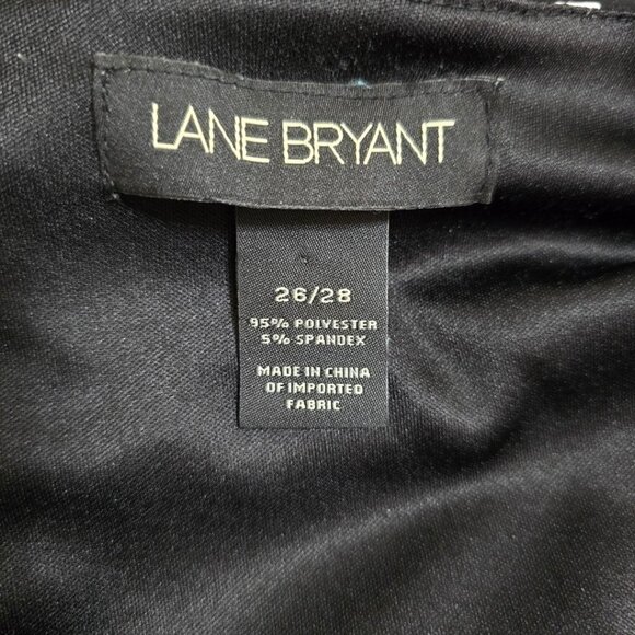 Lane Bryant Black & White Geometric Wrap Top Tie Waist Midi Dress Sz 26/28 - Picture 8 of 9